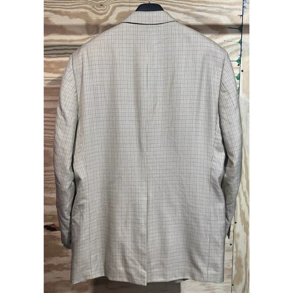 Bert Pulitzer Silk Wool Jacket Beige Multicolor Houndstooth Blazer Men’s Sz 46L - Picture 6 of 14